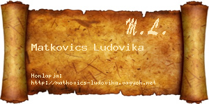 Matkovics Ludovika névjegykártya